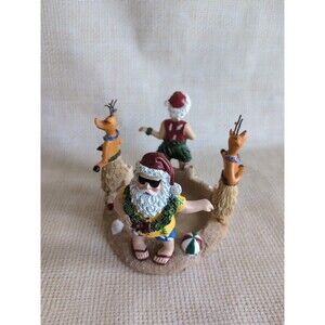 Yankee Candle Christmas Beach Candle Jar Holder Santa and Friends Tropical Beach